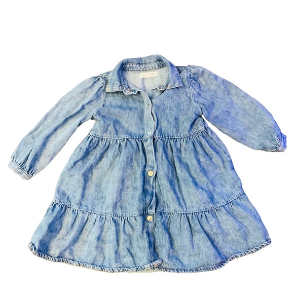 Zara Denim Snap Front Casual Skirt 3-4T - Picture 2 of 6